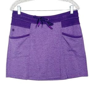 Athleta Womens Purple Drawstring French Terry Athletic Skirt Size Large